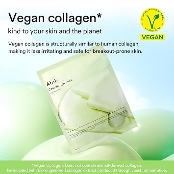 Abib Vegan Collagen Gel Mask Heartleaf Jelly 1 mask (Soothing) I Korean Vegan Collagen, Cooling Calming Hyaluronic Acid Hydrogel Face Mask Skin Care