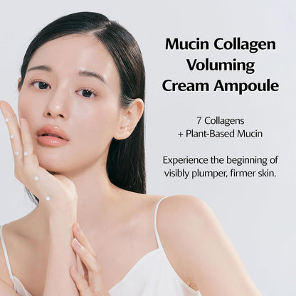 Mucin Collagen Voluming Ampoule Moisturizer Face Cream (Dual Collagen + Mucin Care) Deep Hydrating Facial Skin Care for Women, Glow Up Skincare Essentials