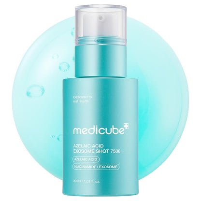 MEDICUBE Exosome Shot Azelaic Acid 7,500 PPM Spicule Facial Serum, Ideal for Use After Spot Care & Smoothing with Azelaic Acid, Niacinamide, Korean Skincare