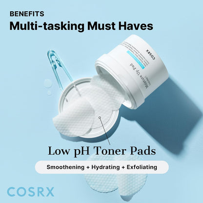 COSRX Moisture Up Pads 70 Sheets, BHA, Gentle Daily Exfoliant for Sensitive Skin, Preventing Breakouts, Moisturizing, Nourishing, Blemish Care, Korean Skin Care