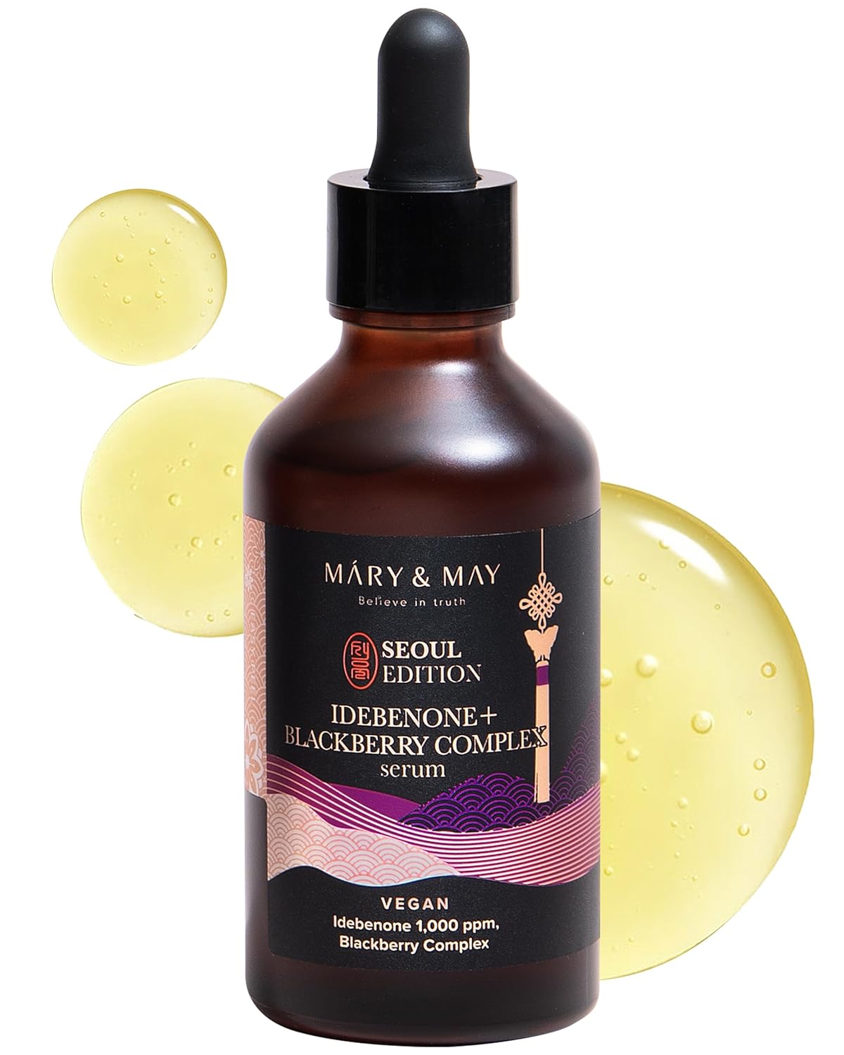 Mary&May SEOUL EDITION Idebenone Blackberry Complex Serum - Korean Anti Aging Face Serum for Skin Elasticity, Nourishing and Radiance - Fragrance-Free, Vegan, and Cruelty-Free