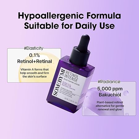 SOME BY MI Retinol Intense Reactivating Serum – 1.01oz, 30ml – Korean Bakuchiol Retinol Serum for Face Firming – Improves Signs of Aging, Minimizes Pore Size & Refines Skin Texture