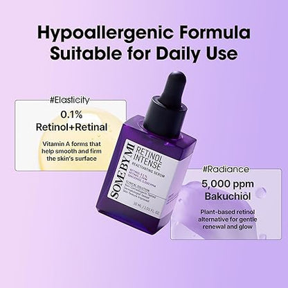 SOME BY MI Retinol Intense Reactivating Serum – 1.01oz, 30ml – Korean Bakuchiol Retinol Serum for Face Firming – Improves Signs of Aging, Minimizes Pore Size & Refines Skin Texture