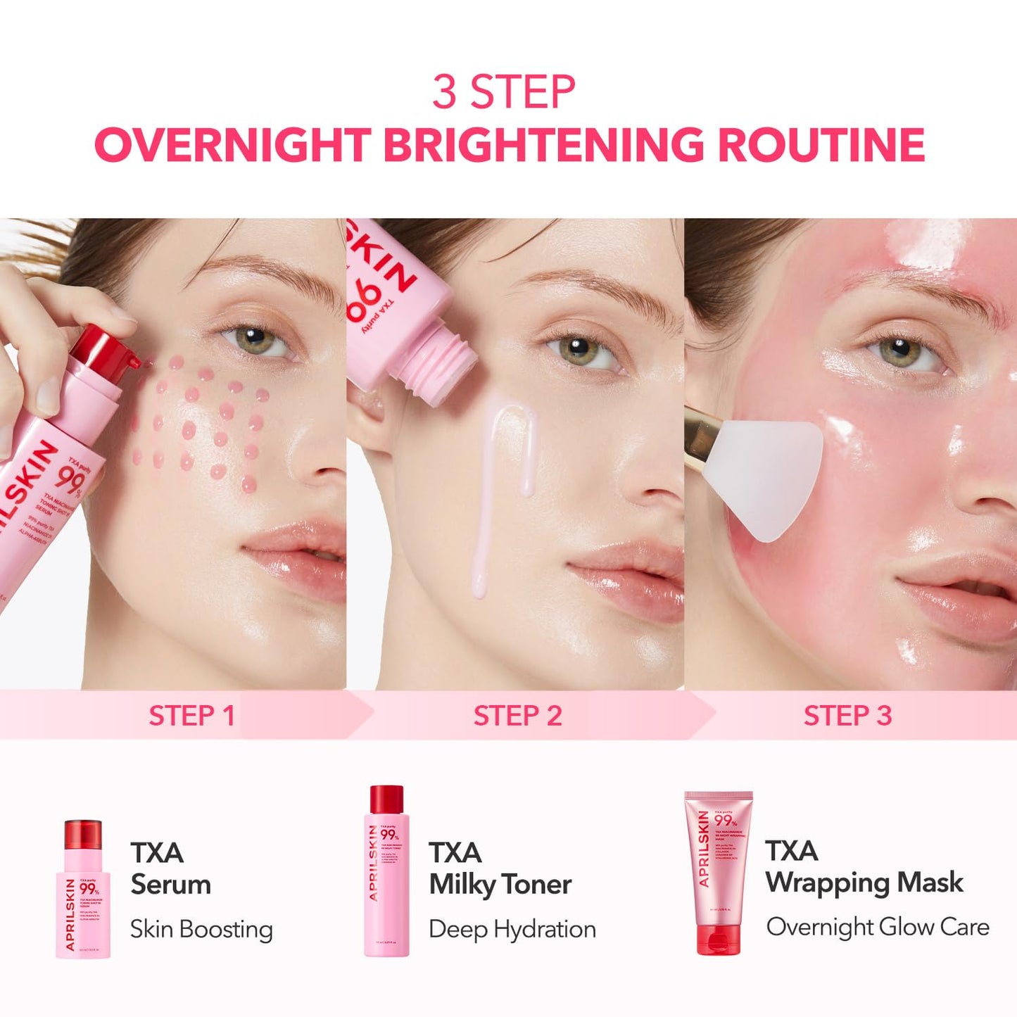 APRILSKIN TXA Niacinamide 99 Overnight Wrapping Mask, 99% High-Purity TXA+Niacinamide for Uneven Skin Tone, Overnight Skin Booster for Toning Care, Firming & Pore Care