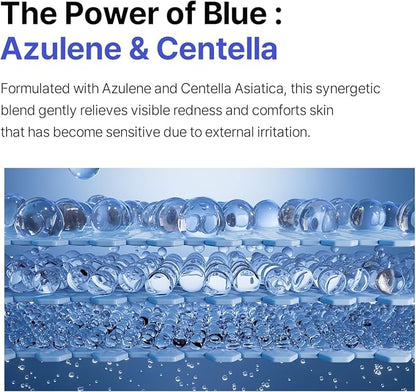 Mild Lab Real Blue Centella Azulene Essence Toner - Lightweight Moisturizer for Dry & Sensitive Skin with Azulene, Centella, 10-Hyaluronic Acid Complex