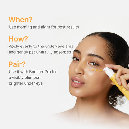 medicube Eye Serum with Kojic Acid Turmeric | All-Day Brightening Eye Gel Serum | Refreshing Eye Care with Vitamin C, Retinol & Caffeine | Hydrating & Cooling Formula | Korean Skincare