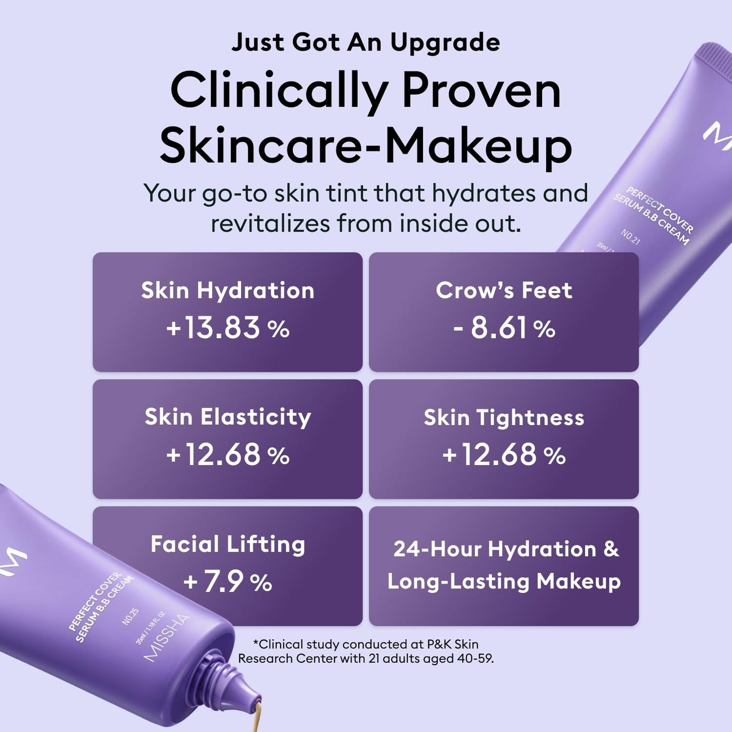 MISSHA M Perfect Cover Serum BB Cream No.21 Light Beige (Mini) - Light with Cool Undertone, Skin Tint, Tinted Moisturizer, Skin Care Foundation Makeup, Korean Makeup