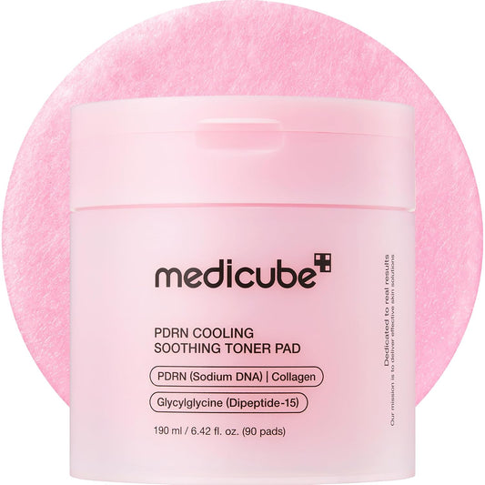 medicube PDRN Almohadillas Tónicas Refrescantes y Calmantes, Almohadillas Faciales Hidratantes 90 unidades