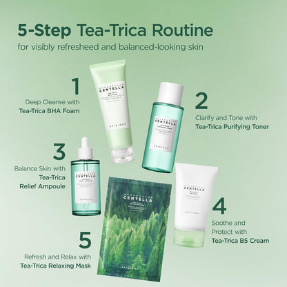 SKIN1004 Madagascar Centella Tea-Trica Relaxing Mask (1 mask), Face Mask Skincare for Oily & Blemish Prone Skin, Soothing & Calming Relief Care for Sebum & Impurities, Korean Skin Care