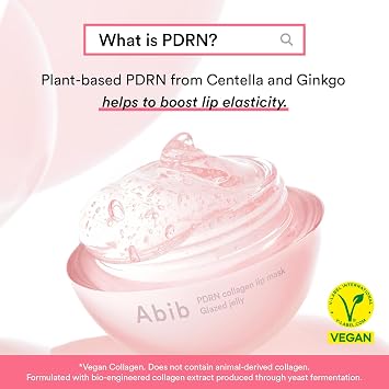 Abib PDRN Vegan Collagen Lip Mask Glazed Jelly 0.38 fl oz | Korean Lip Butter Balm Overnight Sleeping Mask Hydrating Care Moisturizer Treatment for Flakey, Dry Lips