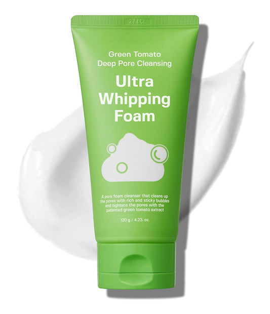 SUNGBOON EDITOR Green Tomato Deep Pore Cleansing Whipping Foam | Korean Foaming Face Wash for Oily Skin | Blackhead Remover & Pore Minimizer | Hydrating Skincare