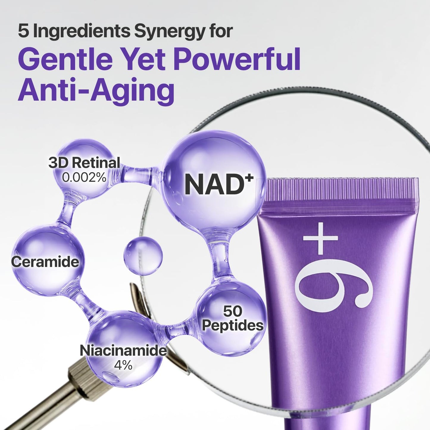 numbuzin No.9 NAD+ Retinal Volumetox Eye Cream, Anti-Aging Treatment for Wrinkles, Fine Lines, Dark Circles & Dark Spots, Gentle Retinal Formula with Peptides & Niacinamide