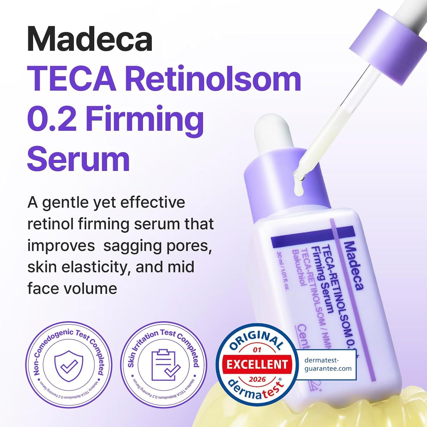 CENTELLIAN 24 Madeca TECA Retinolsom 0.2 Firming Serum – Gentle Retinol for Sagging Pores, Skin Elasticity, Mid-Face Volume, Sensitive & Acne Prone Skin