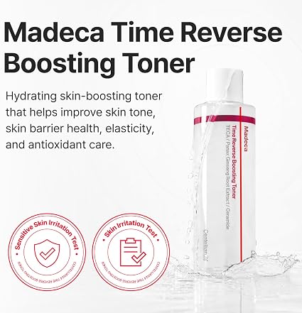 CENTELLIAN 24 Madeca Time Reverse Boosting Toner - Hydrating Skincare Korean face toner with Liposome TECA and ceramides for barrier care, elasticity, Soothing and deep moisture, 8.45 fl oz
