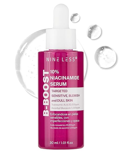 NINELESS B-Boost 10% Niacinamide Serum – Korean Face Serum for Even Skin Tone – Tranexamic Acid & Glutathione