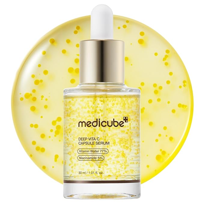 medicube Deep Vitamin C Capsule Serum | Hydrating Vitamin C Serum for Dull & Uneven-Looking Skin with Visible Concerns | Liposome Capsules for Smooth, Radiant Texture