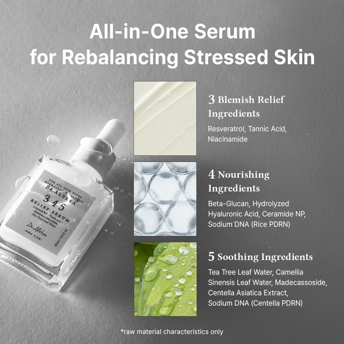 Dr.Althea 345 Relief Serum | Daily Hydrating Face Serum for Dry, Irritated Skin | Soothing Redness & Post-Acne Care, Non-comedogenic | Korean Vegan Skincare