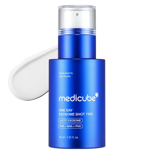 medicube Exosome Shot Zero 7,500 PPM Spicule Facial Serum, Liquid Skin Booster Serum, Exosome, AHA+BHA+PHA Pore Care, Dead Skin Cells, Skin Texture, Korean Skincare