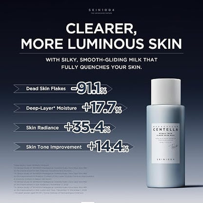 SKIN1004 Hyalu TECA Glass Skin Milk, Hydrating Face Moisturizer for a Dewy Glow, Milky Toner with Hyaluronic Acid for Deep Moisture, Peptides for Elasticity
