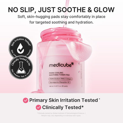 medicube PDRN Cooling Soothing Toner Pads, Hydrating Facial Pads 90 pads