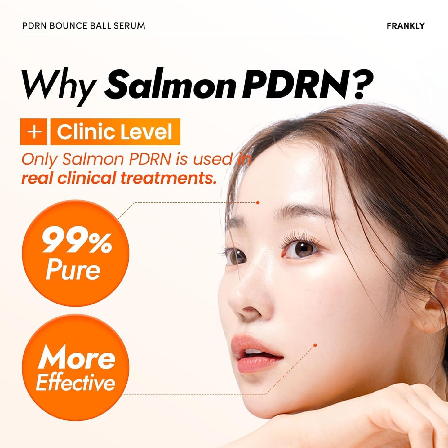 FRANKLY Salmon PDRN Bounce Ball Serum – 99% Pure Salmon DNA PDRN for Post Microneedling Recovery, Redness & Damaged Skin Repair | Glass Skin Korean Skincare | Lightweight, Non Sticky