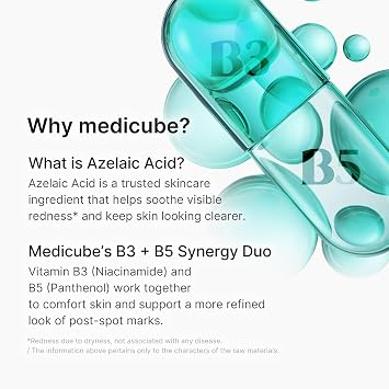 medicube Azelaic Acid 10 Soothing Serum Clarifying Serum - For Troubled & Oily-Prone Skin with B3 & B5, Korean Skincare, 1.01 fl oz