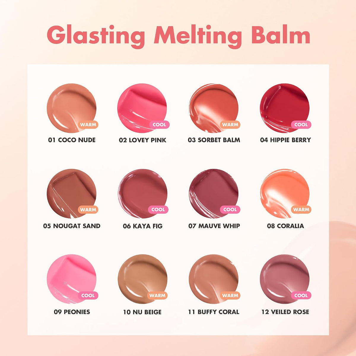 rom&nd Glasting Melting Balm, Tinted Lip Balm, 03 Sorbet Balm