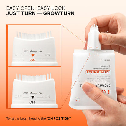 Lilyeve GROWTURN Exosome Hair Growth Serum with Built-In Brush, Built-In Brush Serum with Biotin, Caffeine & Peptides for Thinning & Flat Hair, Non-Greasy & Fragrance-Free, Korean Hair Care