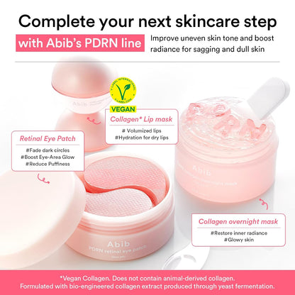 Abib Pink Me Up PDRN 3 Step Glow Kit, Overnight Firming Jelly Mask, PDRN Retinal Eye patches, PDRN Lip Mask, Korean Skincare Set