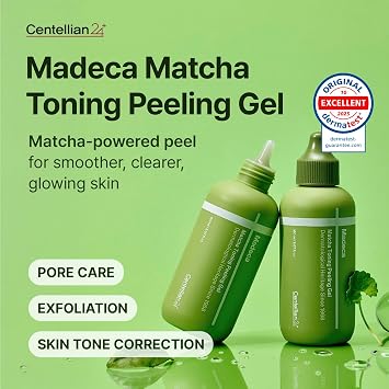 CENTELLIAN 24 Madeca Matcha Toning Peeling Gel - Facial Exfoliator Facial Exfoliator with Matcha-TECA, Charcoal Capsules and Cellulose for Smooth Texture, Sebum Care and Clarity, 5.07 fl oz