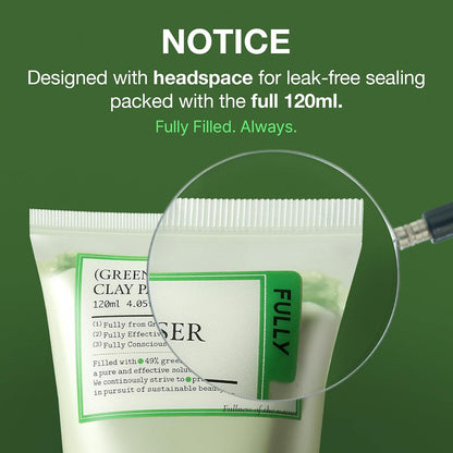 FULLY Green Tomato Pore Clay Mask Cleanser for Deep Cleansing, Clay Pack Cleanser for Deep Pore Cleansing, Blackhead & Sebum Control, Gentle Korean Face Wash for Oily & Combination Skin