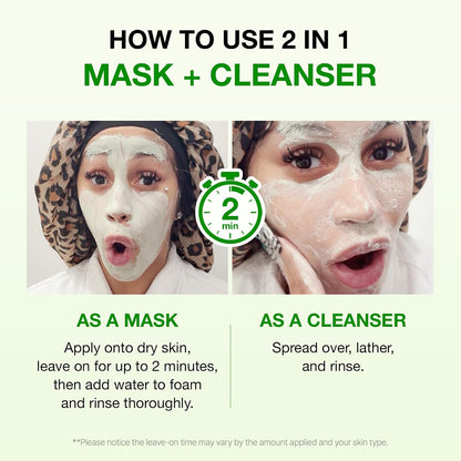 FULLY Green Tomato Pore Clay Mask Cleanser for Deep Cleansing, Clay Pack Cleanser for Deep Pore Cleansing, Blackhead & Sebum Control, Gentle Korean Face Wash for Oily & Combination Skin