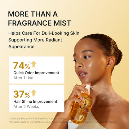 Medicube Glow Vanilla Hair & Body Fragrance Mist, Sweet Creamy Vanilla Musk Perfume Mist with Niacinamide and Hyaluronic Acids - Freshness, Odor Care & Glow, Korean Body Care