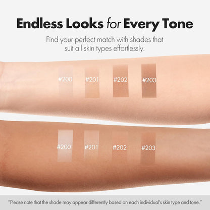 ELROEL Blanc Cover Cream Stick V White (200 Fair)- Korean Color-Changing Foundation Stick with Volufiline, Medium to Full Coverage Dewy Finish Base Makeup - Dual-Ended with Detachable Brush