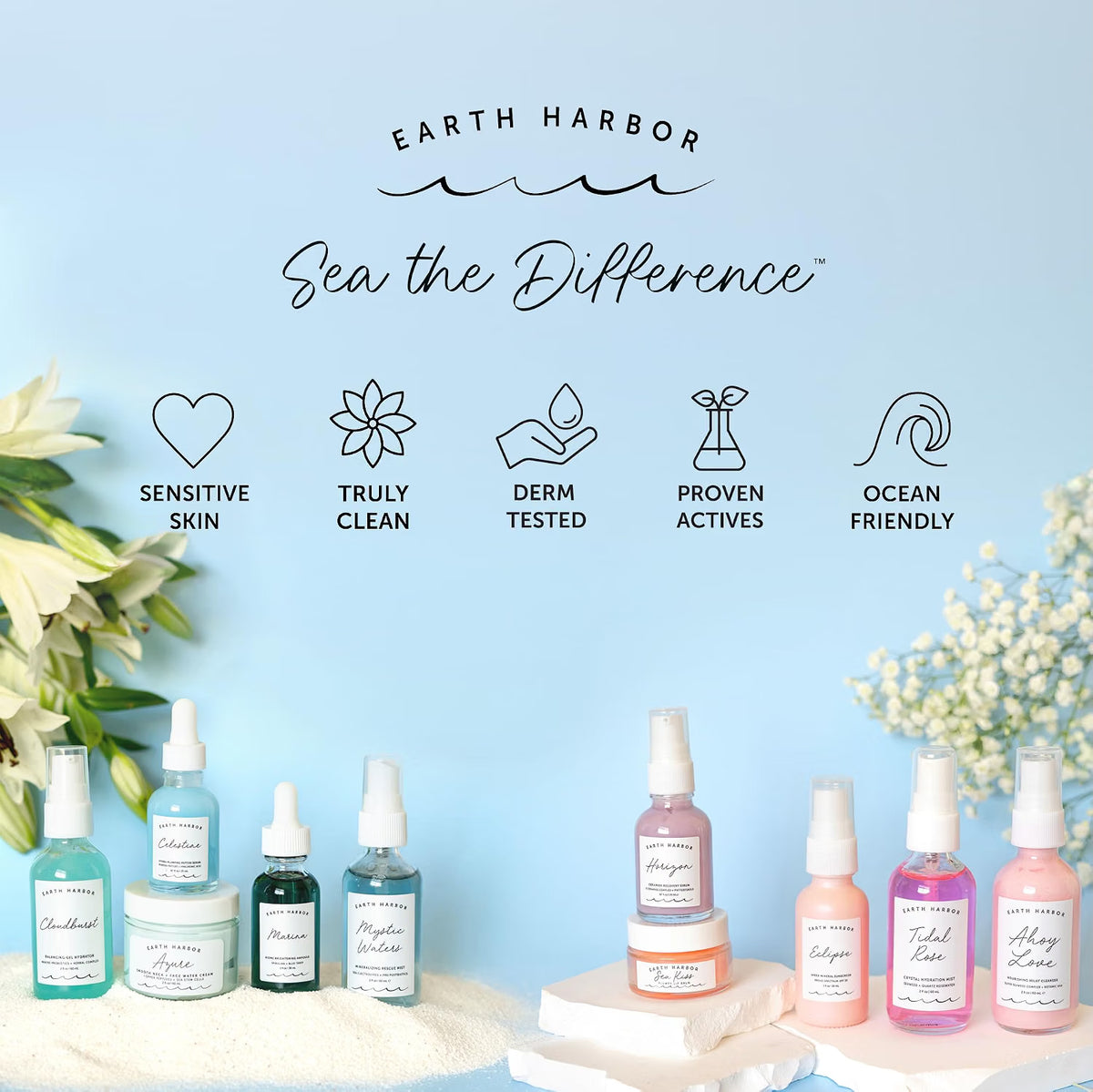 Earth Harbor Marina Biome Concentrate, Squalane & Blue Tansy Facial Serum