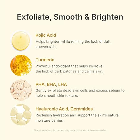 medicube Body Peel Shot with Kojic Acid and Turmeric | Gentle Body Brightening & Exfoliating Serum with BHA, LHA & PHA for Dead Skin Cells, Uneven Looking Skin & Excess Sebum