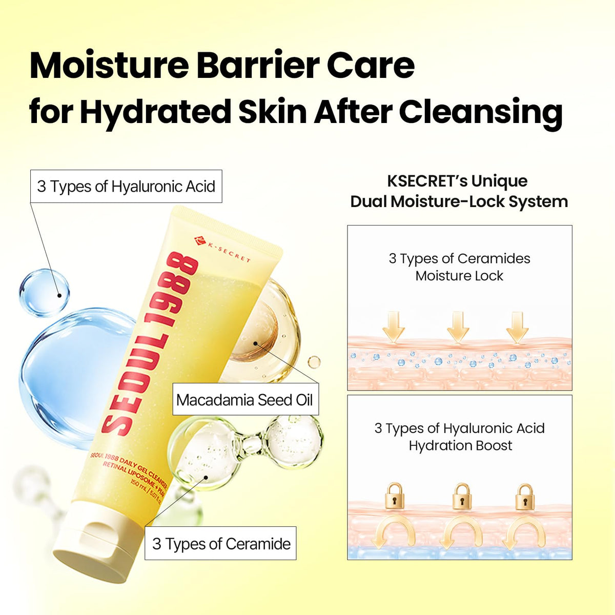 K-SECRET SEOUL1988 Retinal Gel Cleanser, Gentle Low pH Face Wash