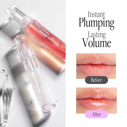 rom&nd Glasting (#01 Sanho Crush) - K Beauty High Shine Lip Plumper Gloss with Sweet Almond Oil - Hydrating & Moisturizing Plumping Lip Shimmer Gloss