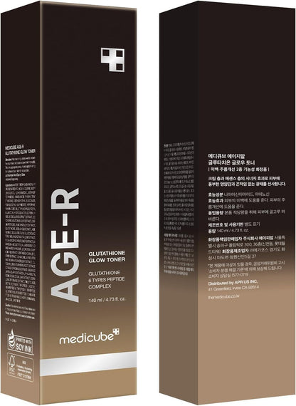 medicube Age-R Glutathione Glow Milky Toner, Low-Irritation Double Layer Toner for Glass Glow Skin with Peptide, Even Skin Tone, Radiance, Hydration
