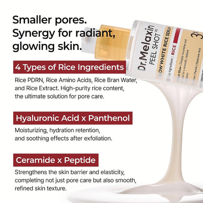 Dr.Melaxin Peel Shot Glow Rice PDRN Serum Facial Skin Care Smooth Texture For Pore Care Korean Skin Care