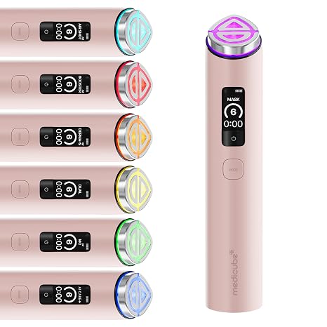 medicube Booster Pro X2™ - 7 in 1 Glow Beauty Device, 2X Glow Care, Pink 7-IN-1 Korean Skincare Device - 2X Care for Glow, Pores, Skin Definition & Radiance, Customized Dual & Mask Modes
