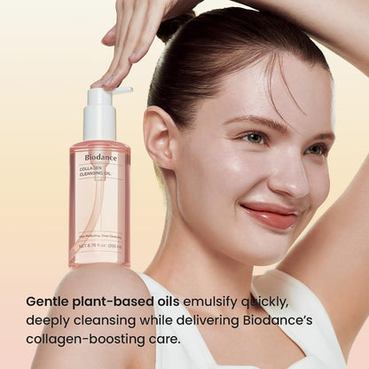 BIODANCE Collagen Cleansing Oil, Facial Oil Cleanser, Gentle Makeup Remover, Bleackhed and Whitehead Remover for Sensitive Skin, Korean Skin Care