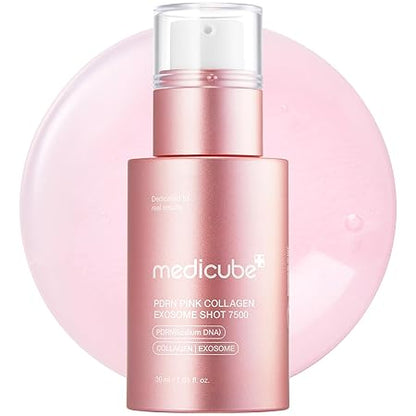 medicube Exosome Shot PDRN Pink Collagen 7,500 PPM Spicule Facial Serum,  Liquid Skin Booster, Exosome, Salmon DNA Spicules, Uneven Skin Tone, Pore Care, Skin Texture