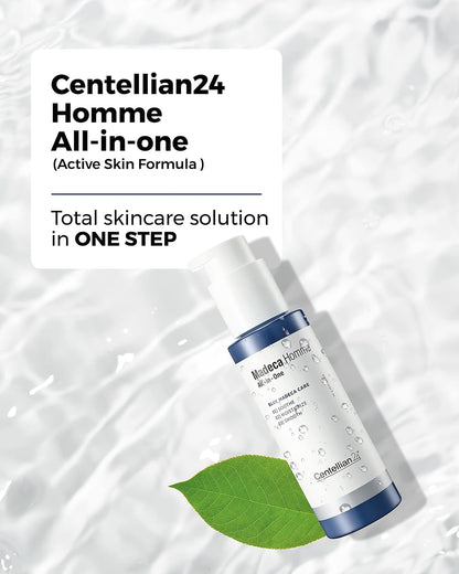 Centellian24 Madeca Homme All-in-One Moisture Essence - Soothing, Moisturizing, Smoothing. Multi-Functional Korean Total Skin Care for Men. Travel Essentials, TECA, Centella Asiatica