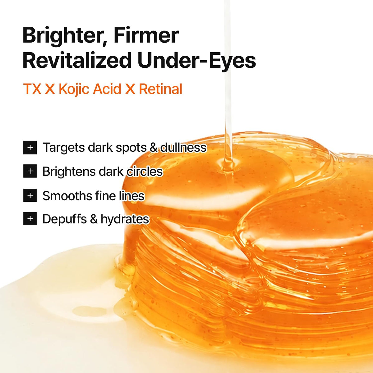 Dr.Melaxin TX Kojic Acid Retinal Eye Patch for Dark Circles and Puffiness, Radiance Capsule-Infused Anti-Aging Eye Mask for Wrinkles, K-Beauty Skincare