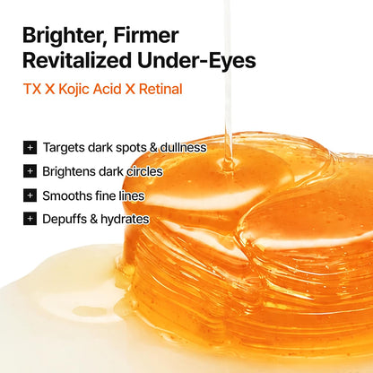 Dr.Melaxin TX Kojic Acid Retinal Eye Patch for Dark Circles and Puffiness, Radiance Capsule-Infused Anti-Aging Eye Mask for Wrinkles, K-Beauty Skincare