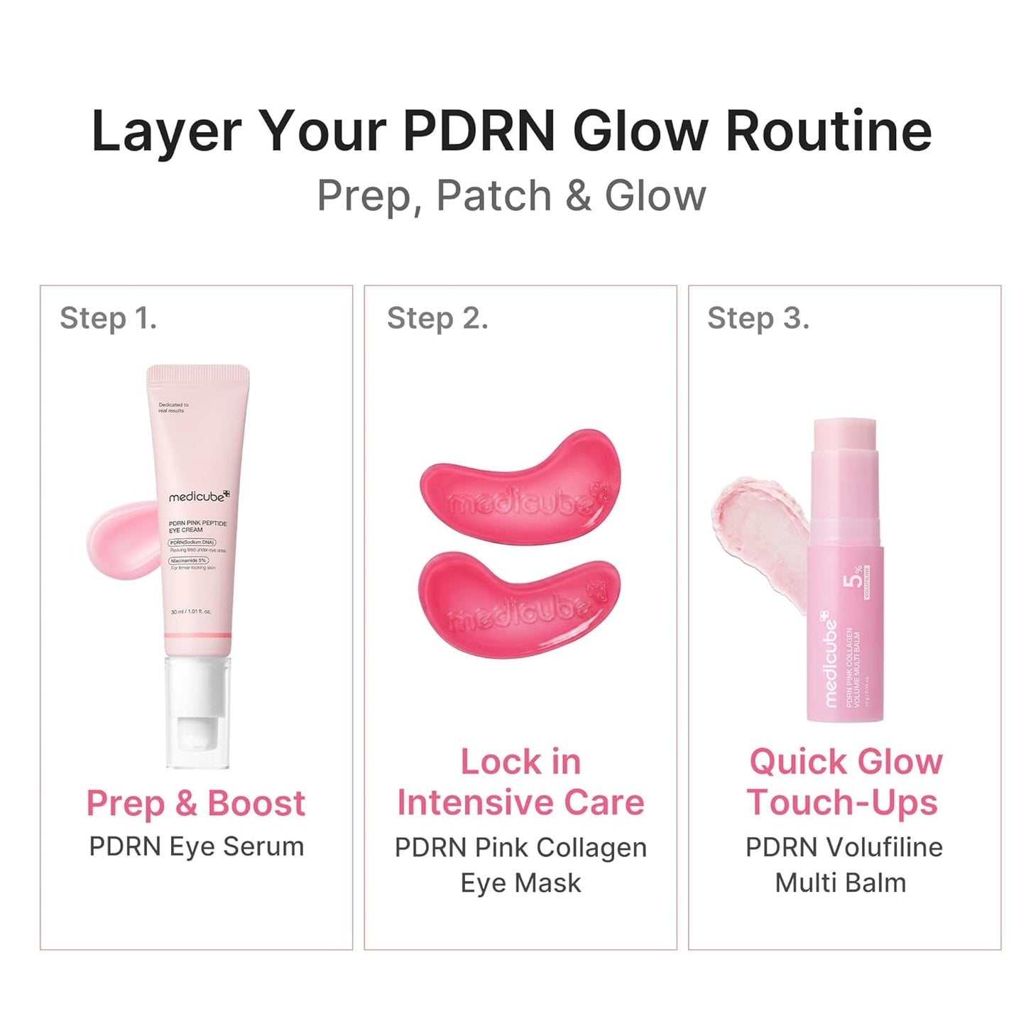 medicube PDRN Pink Collagen Jelly Eye Mask - One (1) Pair, Hydrogel Eye Patches with PDRN, Collagen, NAD, Refreshing for Puffy, Tired Eyes, Firming for Look of Wrinkles, Fine Lines, Korean Skincare