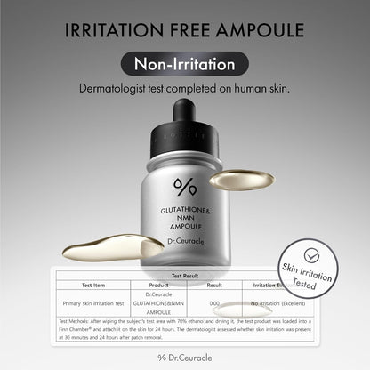 Dr.Ceuracle Glutathione & NMN Ampoule - Antioxidant Serum for Elevating Skin Vitality and Radiant Glowing Complexion