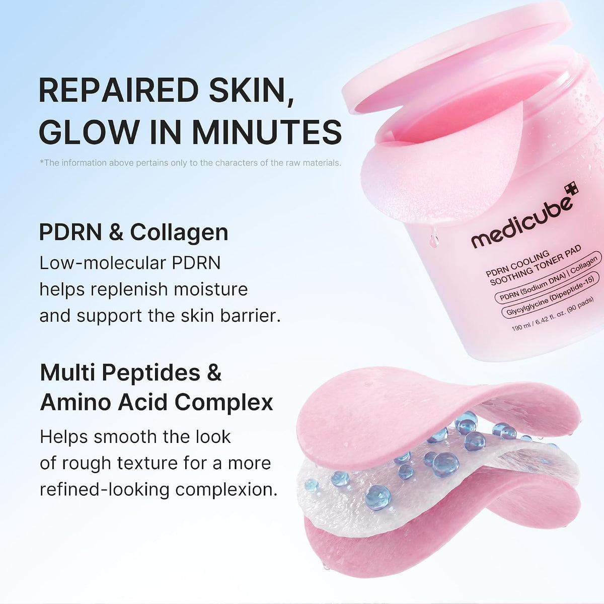 medicube PDRN Cooling Soothing Toner Pads, Hydrating Facial Pads 90 pads