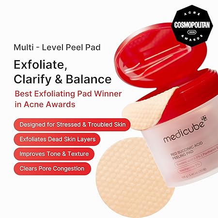 medicube Toner Pads Red Succinic Acid Panthenol Facial Peeling Pad